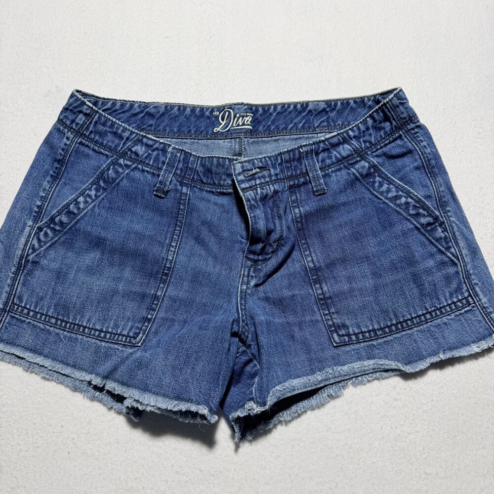 Old Navy The Diva Denim Shorts Size 6 Cotton Casual Blue